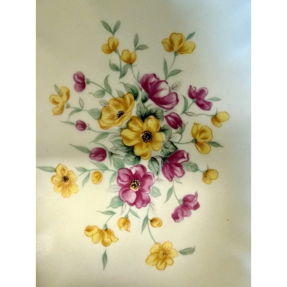 Lefton China Hand Painted Celadon Green Floral Scalloped Soap/Trinket DISH #8183